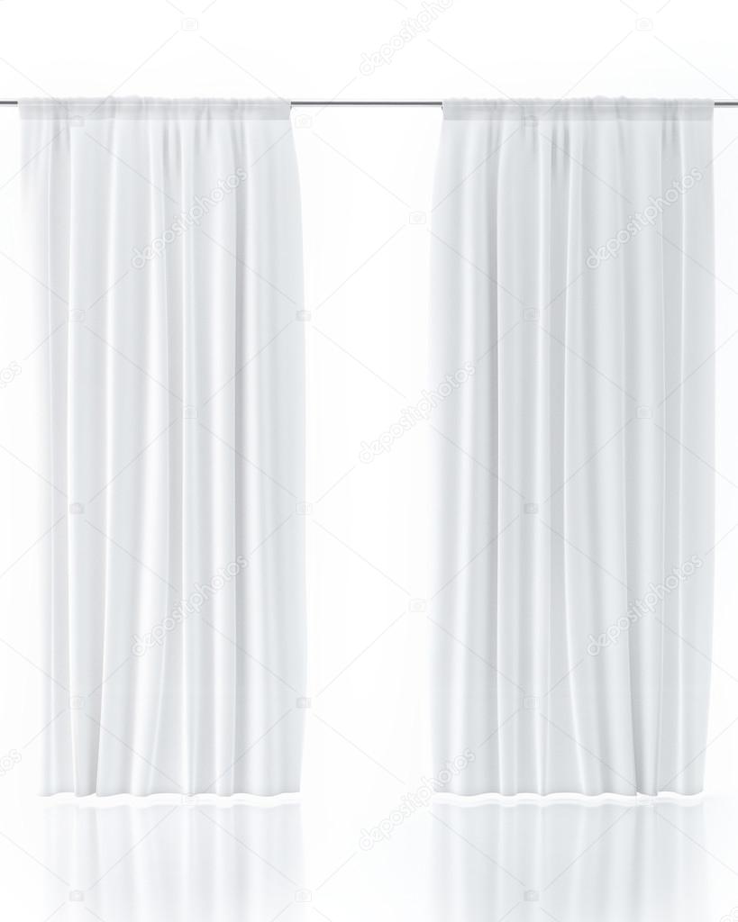 White Curtain Isolated On White