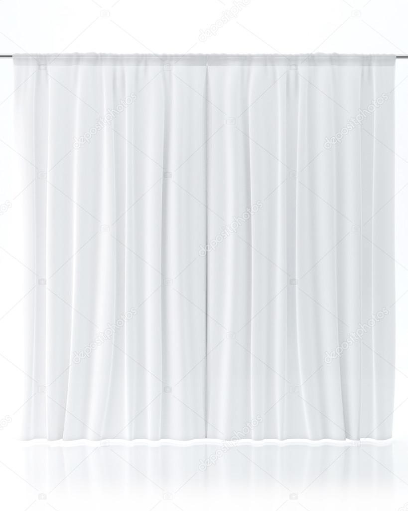 White Curtain Isolated On White