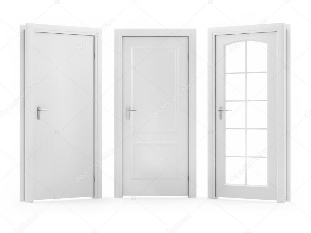 Closed Door on White Background