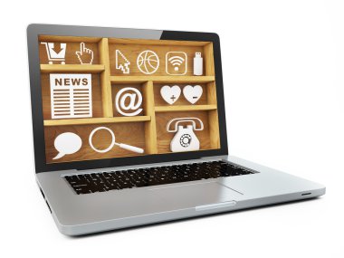 laptop raf beyaz zemin üzerine izole kavramı