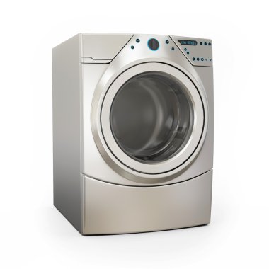 çamaşır makinesi üzerinde beyaz izole