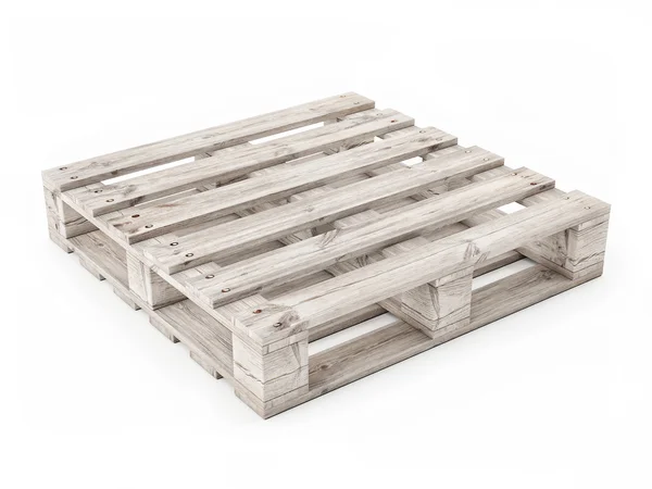 Houten pallet geïsoleerd op witte ondergrond — Stockfoto