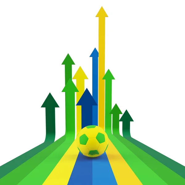 Frecce di sfondo in Brasile Concetto Bandiera, Calcio — Foto Stock