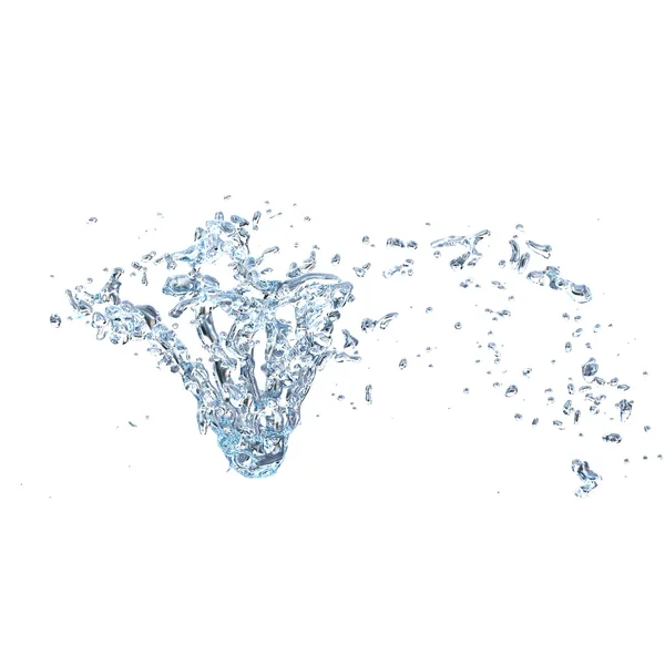 Salpicadura de agua sobre fondo blanco —  Fotos de Stock