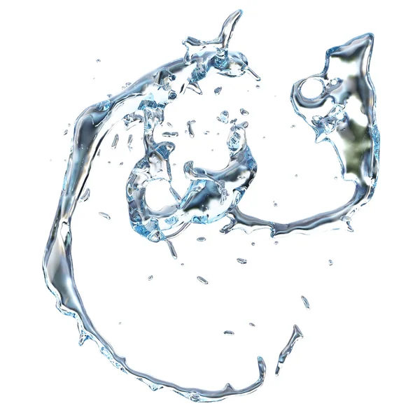 白い背景に水のスプラッシュ — ストック写真