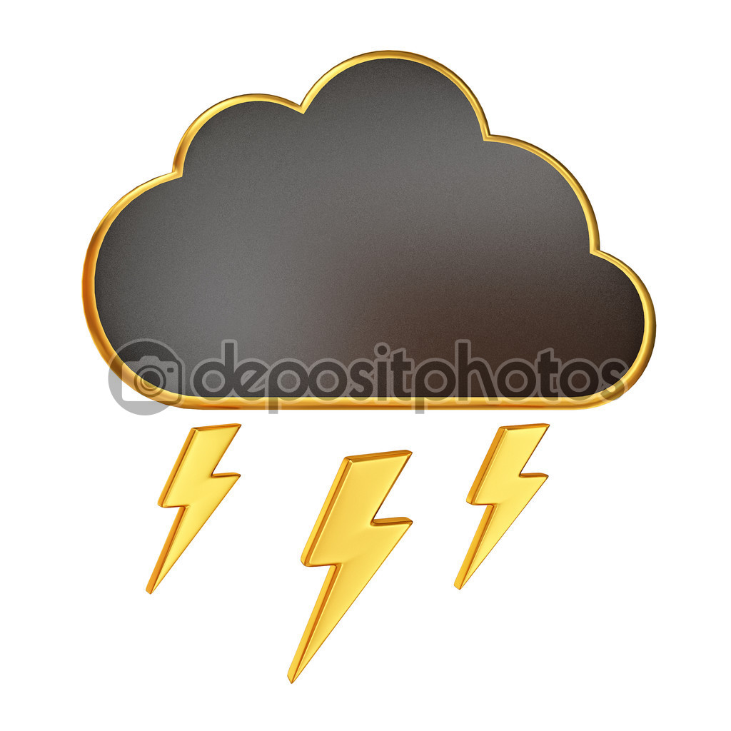 Black Cloud with Bolt of Lightning