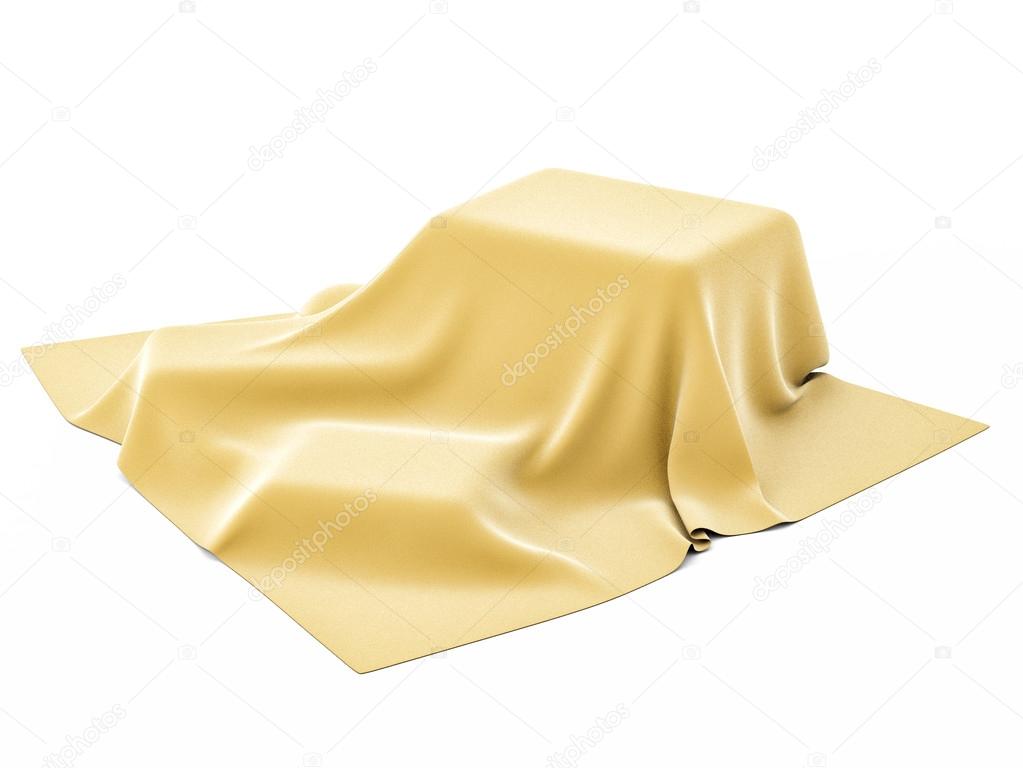 Yellow Cloth Covered Surprise, Isolated on White