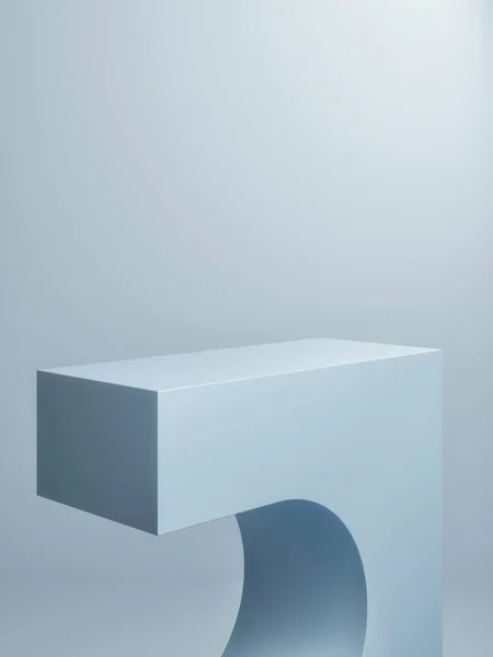製品配置 3Dイラストのためのプレミアム3D幾何学的ステージ 青の背景 — ストック写真