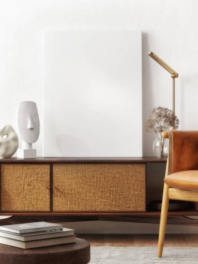 Ev dekorasyonu, 3 boyutlu illüstrasyon ve 3 boyutlu tasarım içeren iç tasarım posterleri.