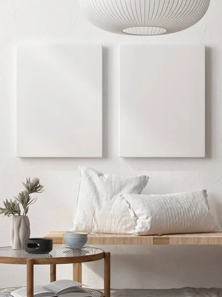 Modern Interior Mock Poster Stylish Home Decor Template Product Presentation — стоковое фото