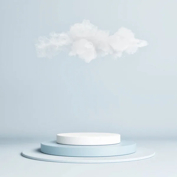 Mock Podium Mit Den Wolken Oder Dunst Heller Abstrakter Hintergrund Stockfoto