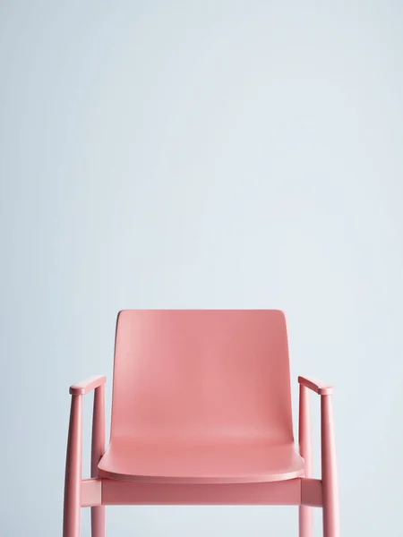 Pastell Und Minimalistisches Stuhlkonzept Auf Blauem Hintergrund Jobsuche Darstellung Stockbild