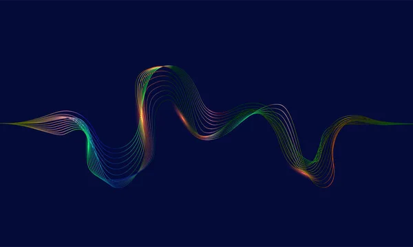 Абстрактные Волновые Линии Динамический Поток Яркого Света — стоковый вектор