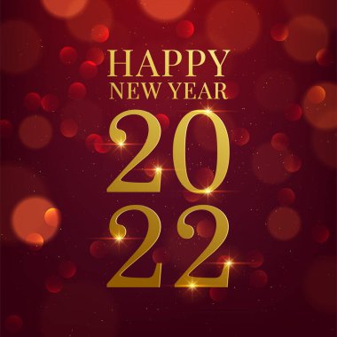 Bokeh arkaplanda rakamlarla 2022 yılınız kutlu olsun.