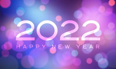 Bokeh arkaplanda rakamlarla 2022 yılınız kutlu olsun.