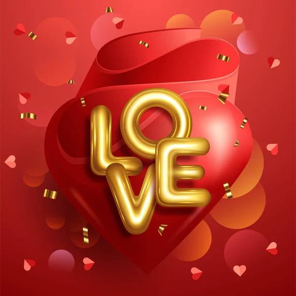 Holiday Greeting Card Valentine Day Balloon Heart — Archivo Imágenes Vectoriales