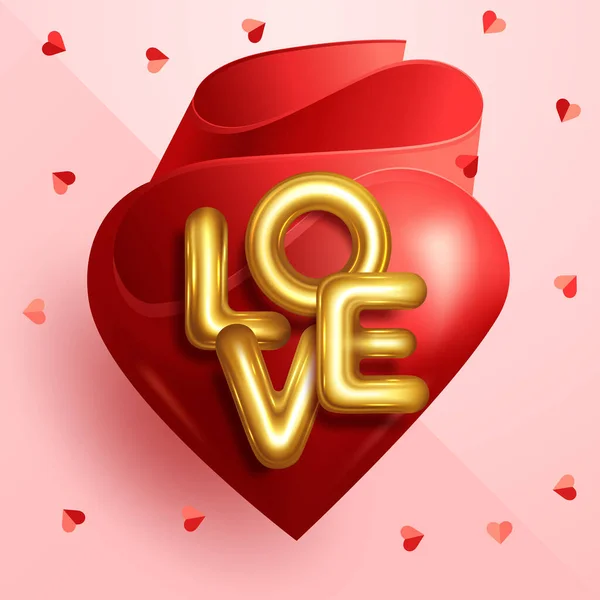 День Святого Валентина Красный Шар Сладкие Сердца — стоковый вектор