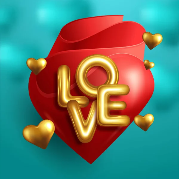 Holiday Greeting Card Valentine Day Balloon Heart — Stockvector