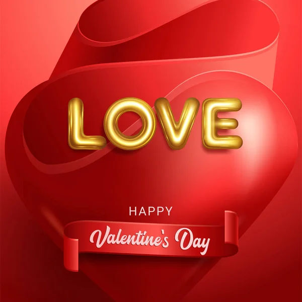 Holiday Greeting Card Valentine Day Balloon Heart — 스톡 벡터