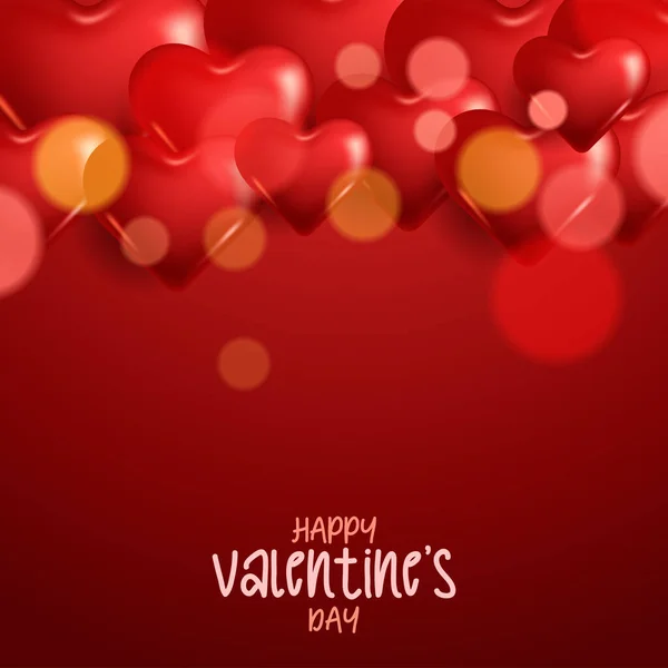 Valentines Day Background Romantic Composition Hearts Typography — стоковый вектор