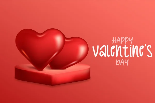 Valentines Day Background Romantic Composition Hearts Typography — Stockový vektor