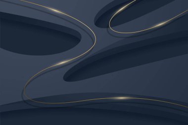 Minimalist abstract background with wavy and gold line