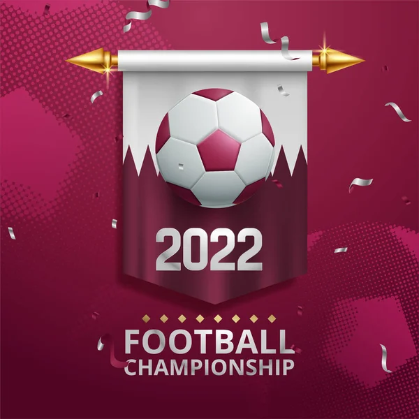 Banner Sobre Tema Del Campeonato Del Mundo Qatar 2022 — Vector de stock
