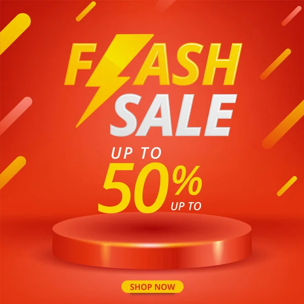 Flash Sale Shopping Poster Banner Flash Icon — Stock Vector