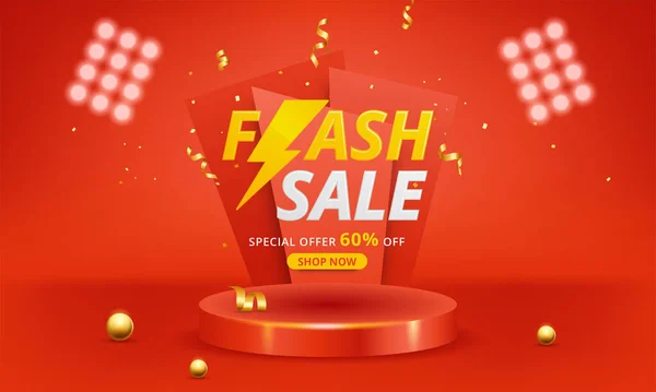 Flash Sale Shopping Poster Banner Flash Icon Royalty Free Διανύσματα Αρχείου