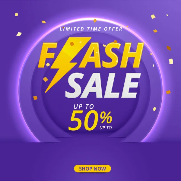 Flash Sale Shopping Poster Banner Flash Icon lizenzfreie Stockillustrationen