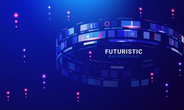 Futuristic and technology dark blue background