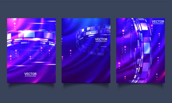 Futuristic Technology Dark Blue Background — Image vectorielle