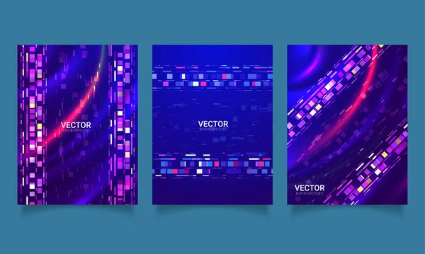 Futuristic Technology Dark Blue Background — Vetor de Stock