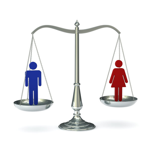 Scales with man and woman