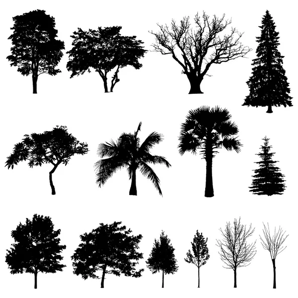 Σιλουέτες των δέντρων — Διανυσματικό Αρχείο