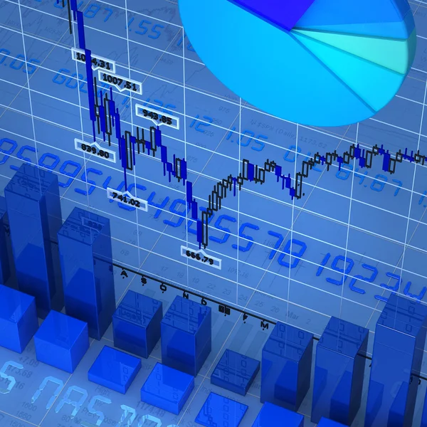 Kék diagramok — Stock Fotó