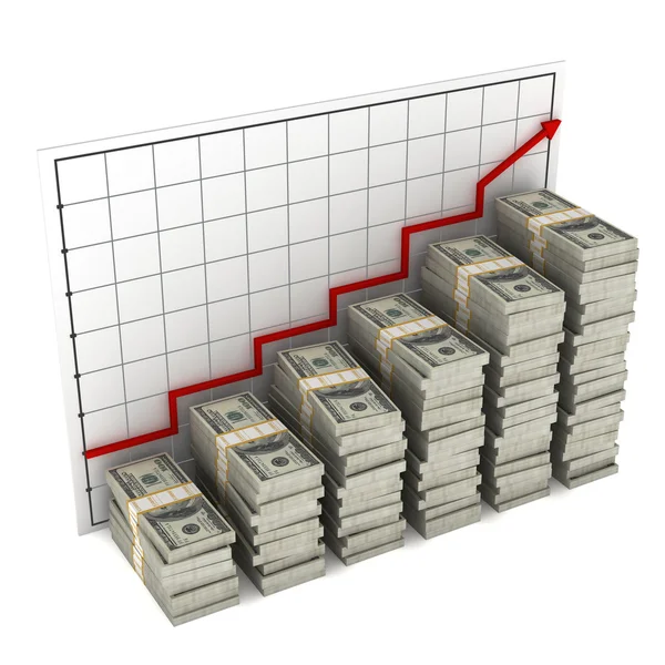 Graph of dollars — Stock Photo, Image