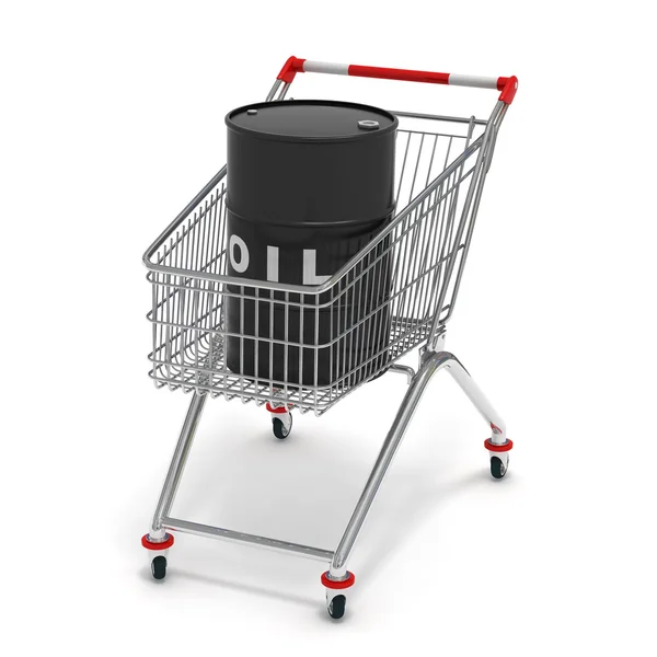 Shopping cart and oil — Stock Photo, Image