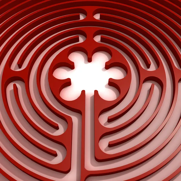 Rode labyrint — Stockfoto
