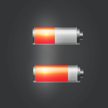 Red battery charge level indicator clipart