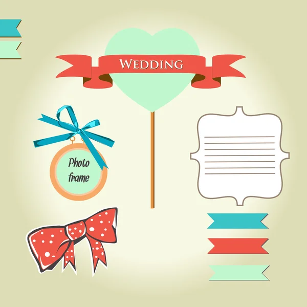 Boda scrapbook elementos conjunto — Vector de stock