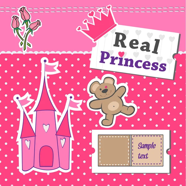 Real Princess scrap template — Stock Vector