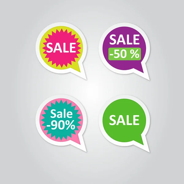 Vector Labels stickers with sale messages — Stock Vector