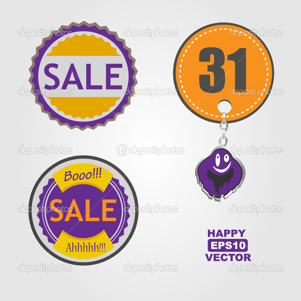 Vector halloween sale labels