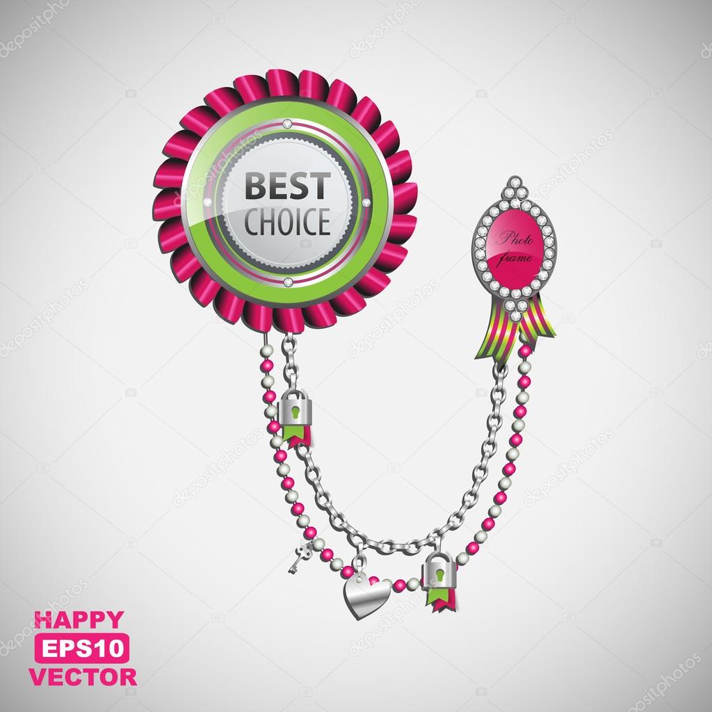 Glamorous vector best choice label with charms