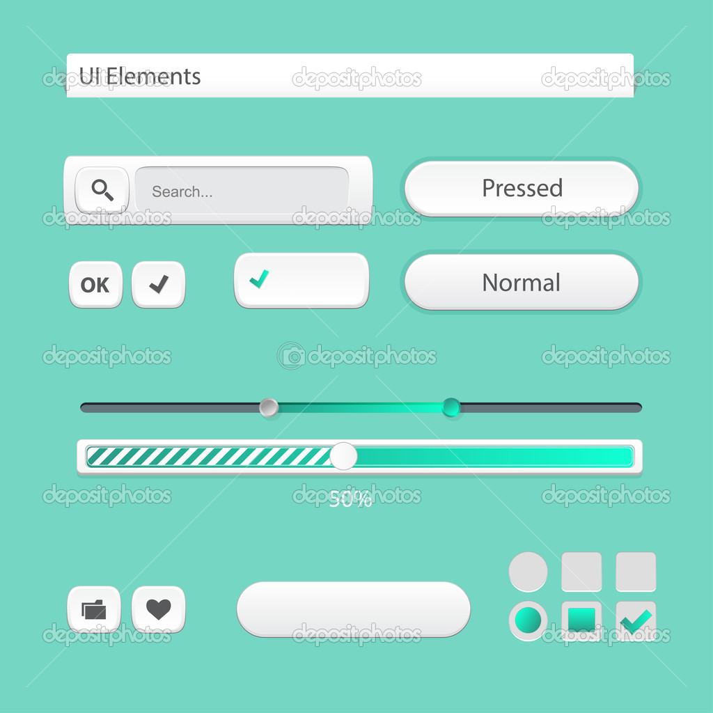 Vector modern user interface elements