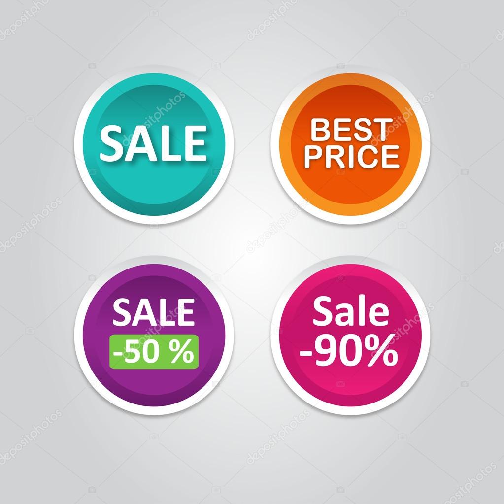 Vector Labels stickers with sale messages