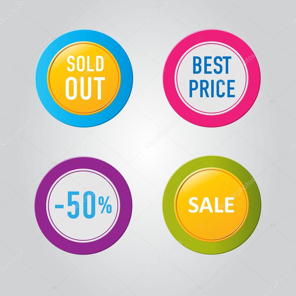 Vector Labels stickers with sale messages