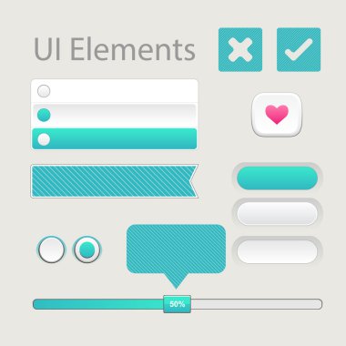 kullanıcı arabirimi öğeleri: düğmeler, anahtarlayıcıları, on, off, player, ses, video
