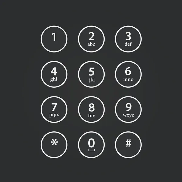 Clavier d'interface utilisateur pour téléphone — Image vectorielle